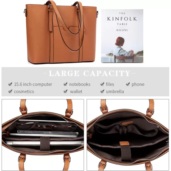BOSTANTEN Womens Leather Laptop Tote Office Shoulder Handbag Vintage Briefcase 15.6 inch Computer Work Purse