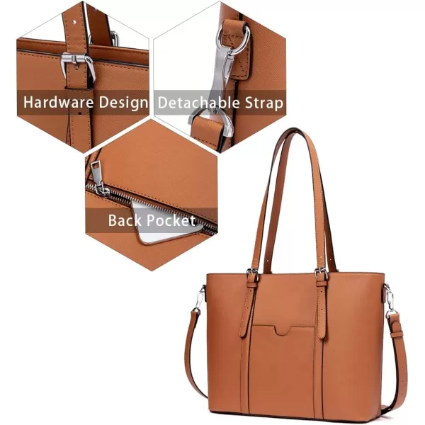 BOSTANTEN Womens Leather Laptop Tote Office Shoulder Handbag Vintage Briefcase 15.6 inch Computer Work Purse