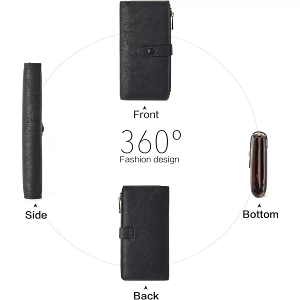 BOSTANTEN Womens Leather Wallets RFID Blocking Large Capacity Trifold Card Holder Ladies Phone Clutch