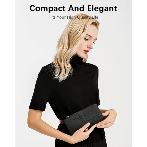 BOSTANTEN Womens Leather Wallets RFID Blocking Large Capacity Trifold Card Holder Ladies Phone Clutch