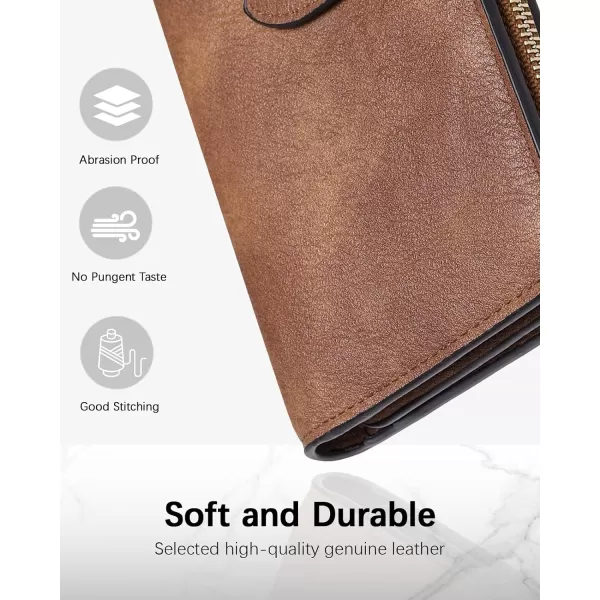 BOSTANTEN Womens Leather Wallets RFID Blocking Large Capacity Trifold Card Holder Ladies Phone Clutch