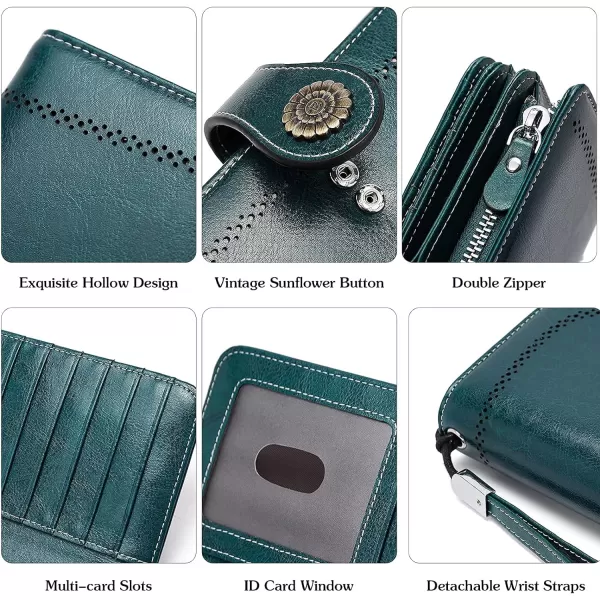 BOSTANTEN Womens Wallet Genuine Leather Large Capacity Wristlet Clutch Purse Credit Card Holder with RFID Blocking