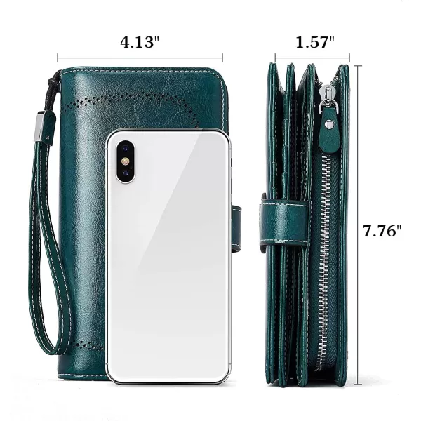 BOSTANTEN Womens Wallet Genuine Leather Large Capacity Wristlet Clutch Purse Credit Card Holder with RFID Blocking