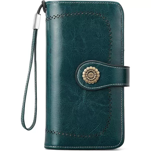 BOSTANTEN Womens Wallet Genuine Leather Large Capacity Wristlet Clutch Purse Credit Card Holder with RFID Blocking