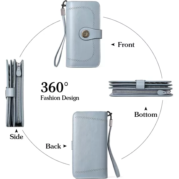 BOSTANTEN Womens Wallet Genuine Leather Large Capacity Wristlet Clutch Purse Credit Card Holder with RFID Blocking
