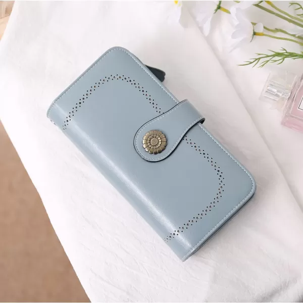 BOSTANTEN Womens Wallet Genuine Leather Large Capacity Wristlet Clutch Purse Credit Card Holder with RFID Blocking