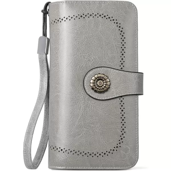 BOSTANTEN Womens Wallet Genuine Leather Large Capacity Wristlet Clutch Purse Credit Card Holder with RFID Blocking