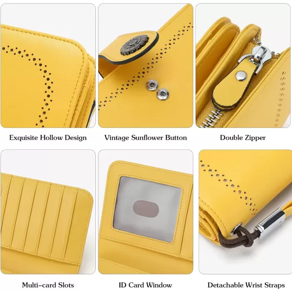 BOSTANTEN Womens Wallet Genuine Leather Large Capacity Wristlet Clutch Purse Credit Card Holder with RFID Blocking