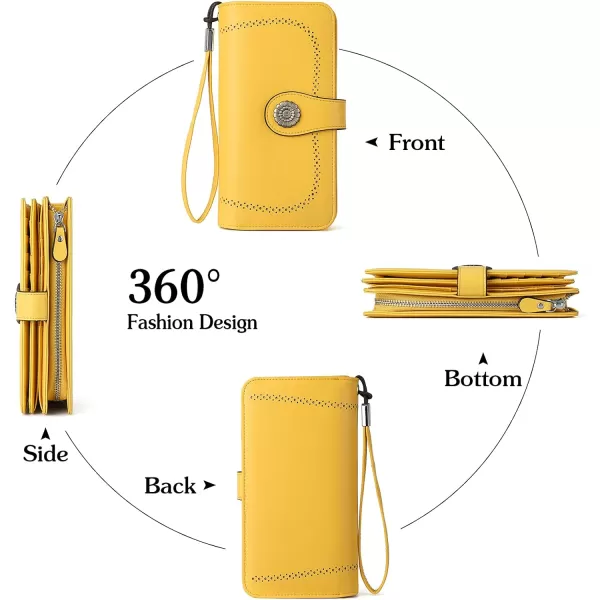 BOSTANTEN Womens Wallet Genuine Leather Large Capacity Wristlet Clutch Purse Credit Card Holder with RFID Blocking