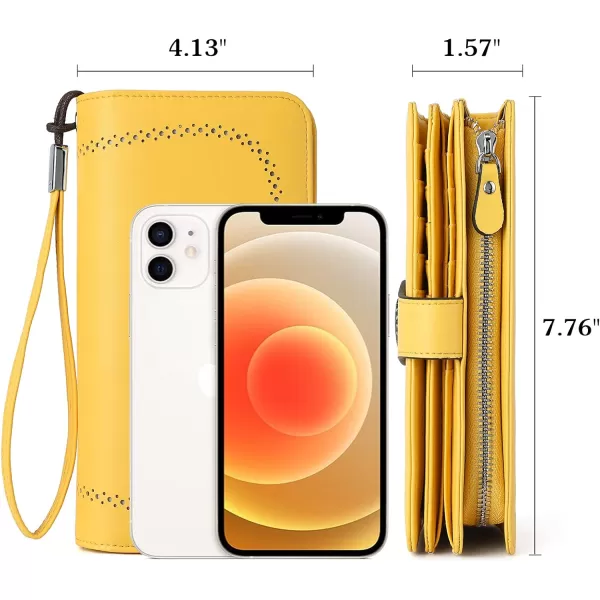 BOSTANTEN Womens Wallet Genuine Leather Large Capacity Wristlet Clutch Purse Credit Card Holder with RFID Blocking