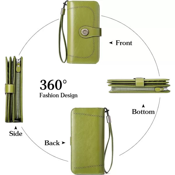 BOSTANTEN Womens Wallet Genuine Leather Large Capacity Wristlet Clutch Purse Credit Card Holder with RFID Blocking