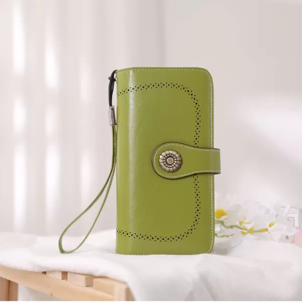 BOSTANTEN Womens Wallet Genuine Leather Large Capacity Wristlet Clutch Purse Credit Card Holder with RFID Blocking