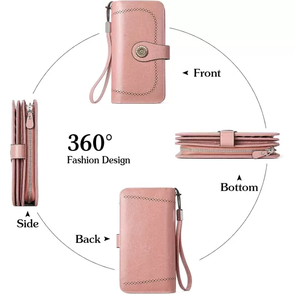 BOSTANTEN Womens Wallet Genuine Leather Large Capacity Wristlet Clutch Purse Credit Card Holder with RFID Blocking