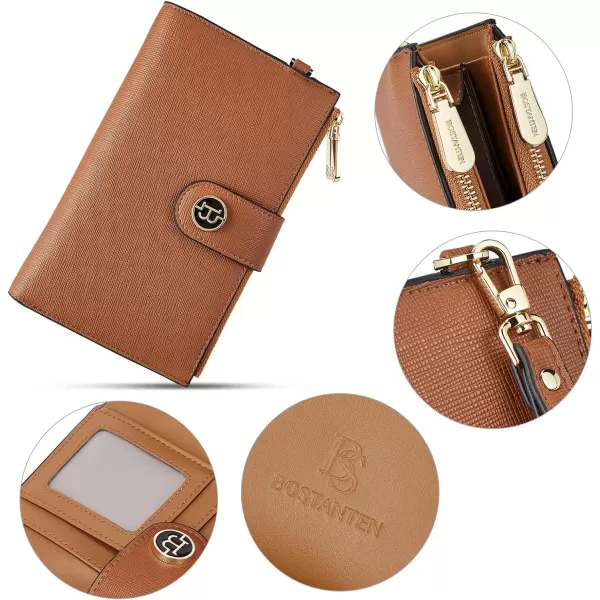 BOSTANTEN Womens Wallet Genuine Leather Large Capacity Wristlet Clutch Purse Credit Card Holder with RFID Blocking