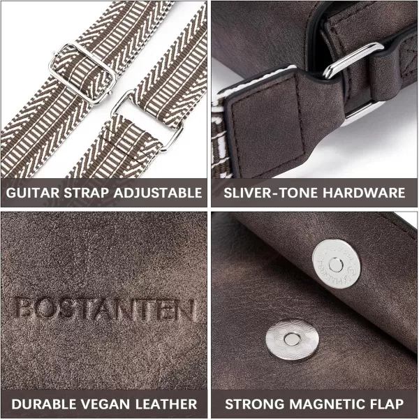 BOSTANTEN Small Crossbody Bags for Women Trendy Leather Phone Wallet Purses Handbags Adjustable Guitar Strap