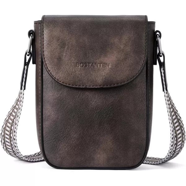 BOSTANTEN Small Crossbody Bags for Women Trendy Leather Phone Wallet Purses Handbags Adjustable Guitar Strap