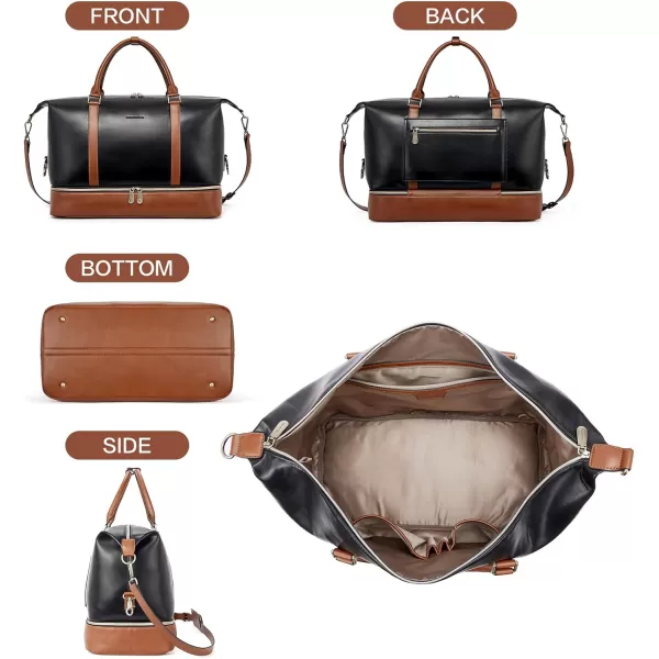 BOSTANTEN Weekender Bags for Women Leather Travel Duffle Bag Carry On Overnight Duffel with Shoe Compartment