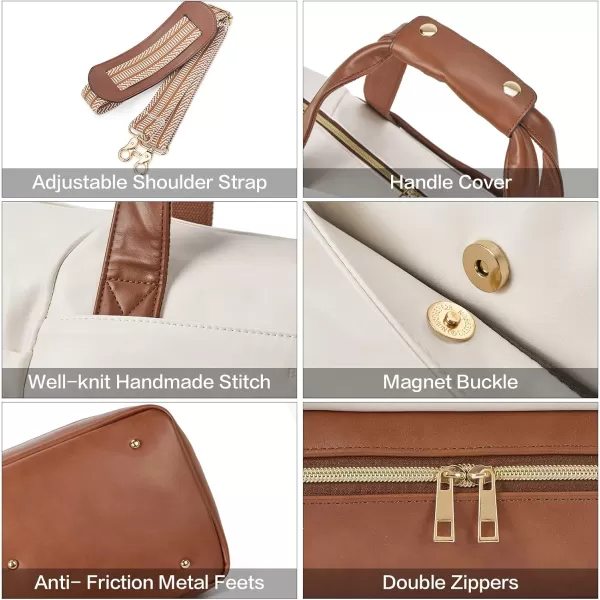 BOSTANTEN Weekender Bags for Women Leather Travel Duffle Bag Carry On Overnight Duffel with Shoe Compartment