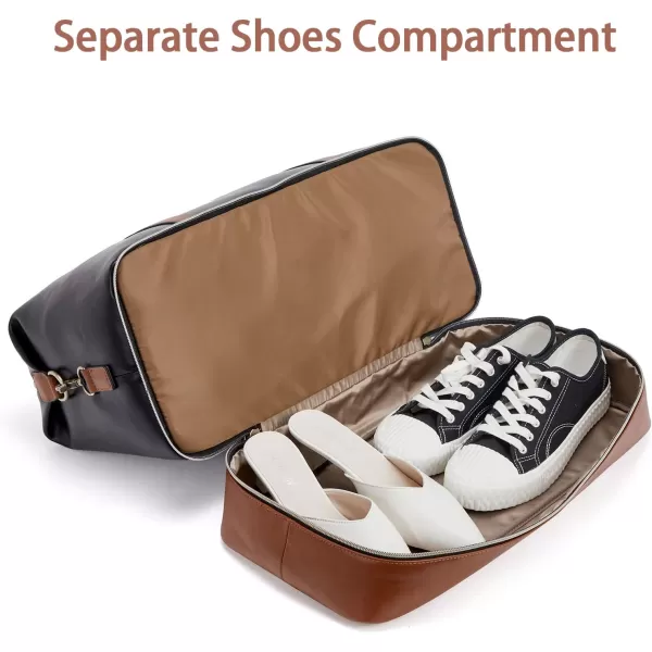 BOSTANTEN Weekender Bags for Women Leather Travel Duffle Bag Carry On Overnight Duffel with Shoe Compartment