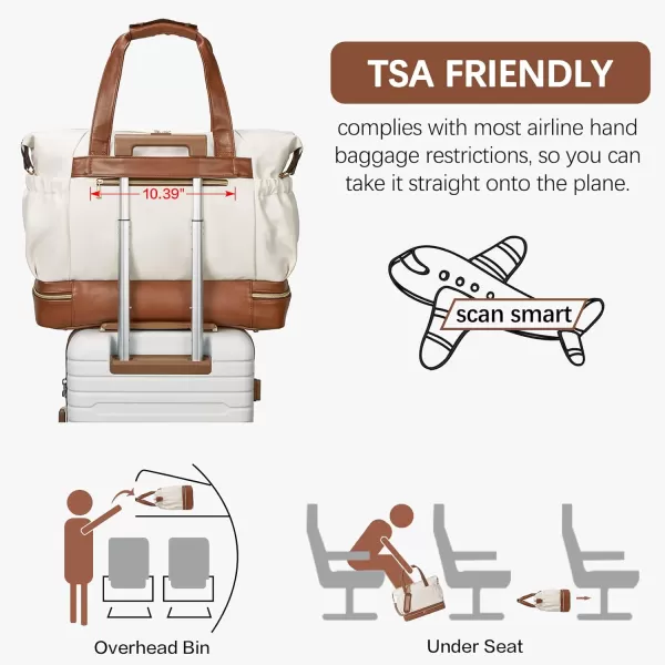 BOSTANTEN Weekender Bags for Women Leather Travel Duffle Bag Carry On Overnight Duffel with Shoe Compartment