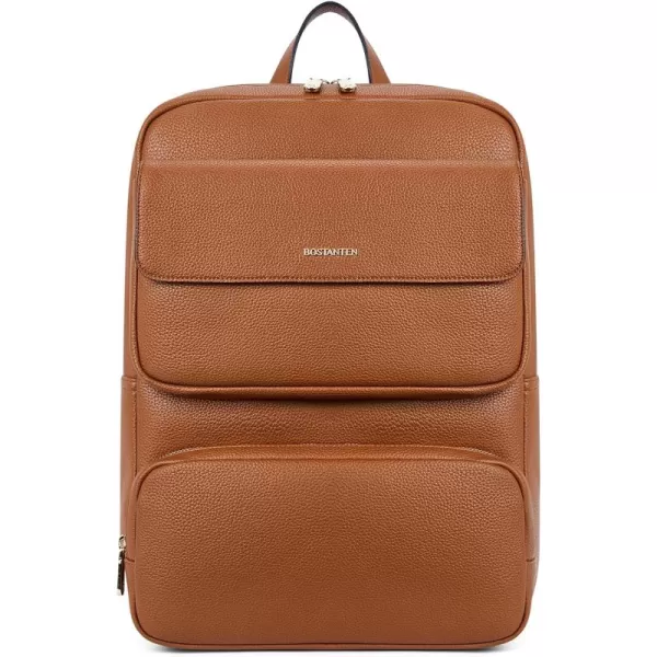 BOSTANTEN Leather Backpack for Women 15.6 inch Laptop Backpack Purse Casual Business Travel Computer Shoulder Bags with Trolley Sleeve Black