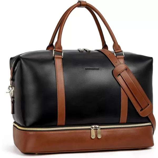 BOSTANTEN Weekender Bags for Women Leather Travel Duffle Bag Carry On Overnight Duffel with Shoe Compartment
