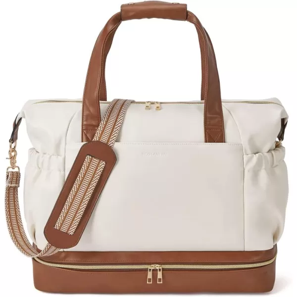 BOSTANTEN Weekender Bags for Women Leather Travel Duffle Bag Carry On Overnight Duffel with Shoe Compartment