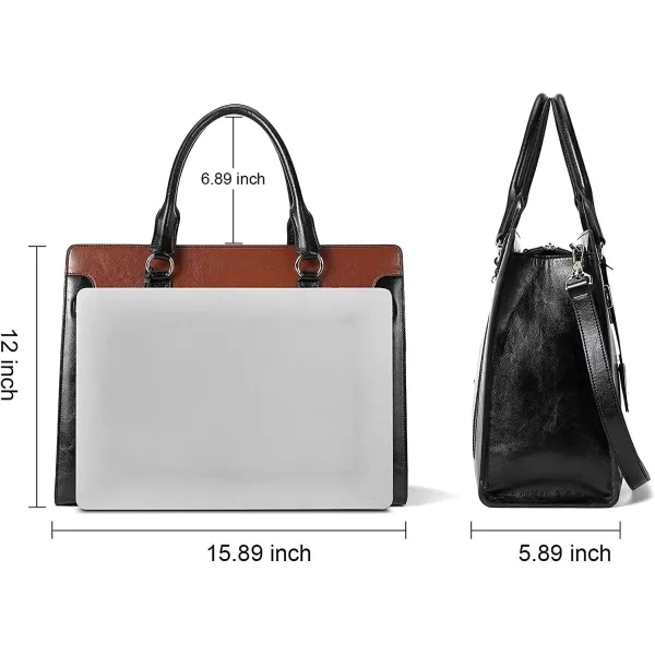 BOSTANTEN Briefcase for Women 15.6 inch Leather Laptop Bag Vintage Slim Lawyer Business Bag Stylish Work Purse