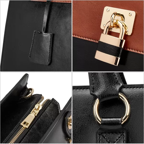 BOSTANTEN Briefcase for Women 15.6 inch Leather Laptop Bag Vintage Slim Lawyer Business Bag Stylish Work Purse