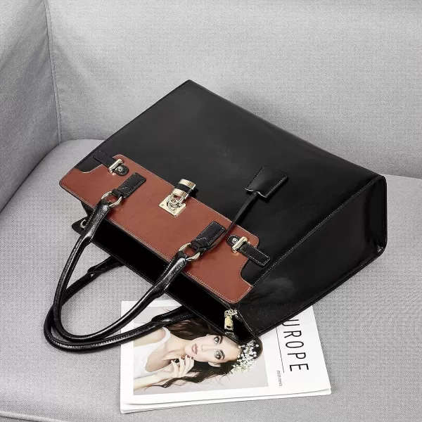 BOSTANTEN Briefcase for Women 15.6 inch Leather Laptop Bag Vintage Slim Lawyer Business Bag Stylish Work Purse