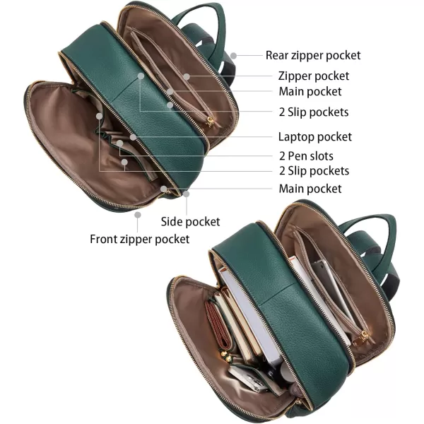 BOSTANTEN Genuine Leather 15.6 inch Laptop Backpack Purse for Women College Casual Backpack Travel Bag