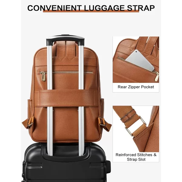BOSTANTEN Genuine Leather 15.6 inch Laptop Backpack Purse for Women College Casual Backpack Travel Bag