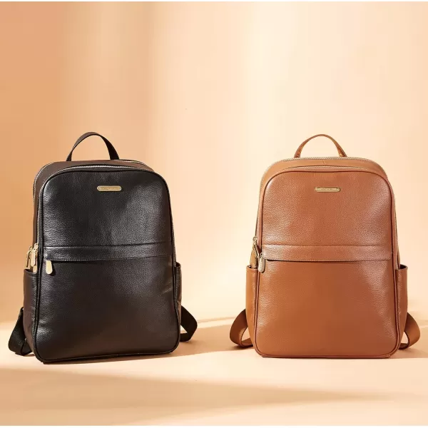 BOSTANTEN Genuine Leather 15.6 inch Laptop Backpack Purse for Women College Casual Backpack Travel Bag