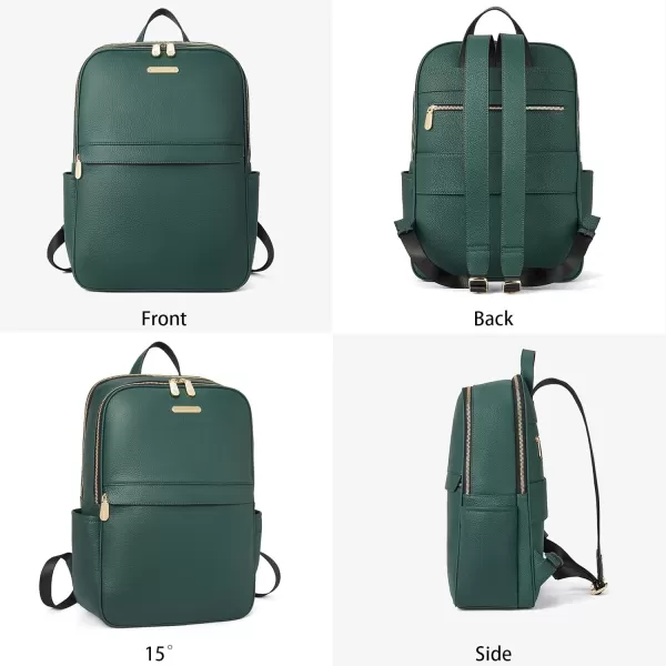 BOSTANTEN Genuine Leather 15.6 inch Laptop Backpack Purse for Women College Casual Backpack Travel Bag