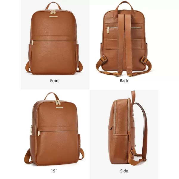 BOSTANTEN Genuine Leather 15.6 inch Laptop Backpack Purse for Women College Casual Backpack Travel Bag