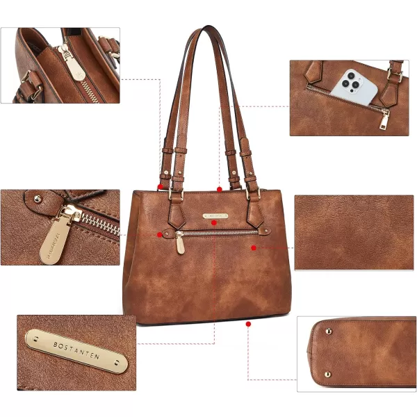 BOSTANTEN Women Handbag Leather Shoulder Bags Soft Designer Top Handle Purse