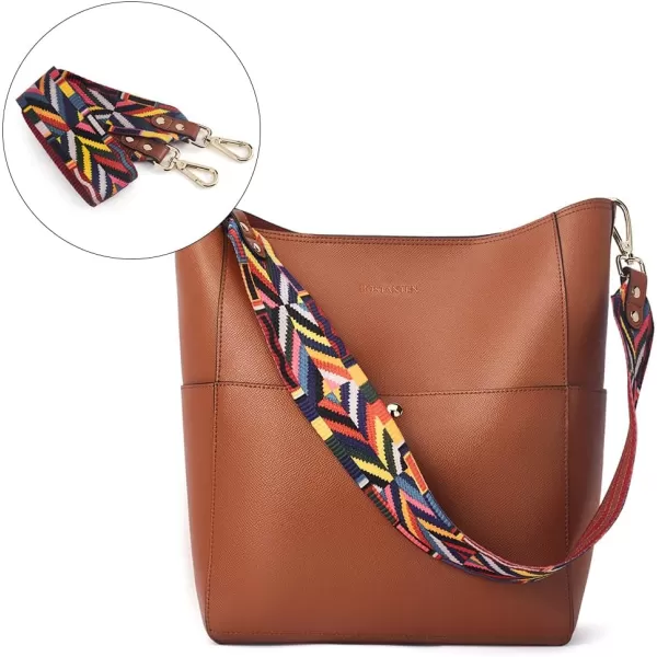 BOSTANTEN Women's Leather Designer Handbags Tote Purses Shoulder Bucket Bags