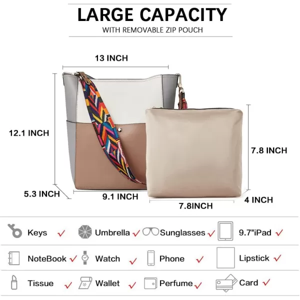 BOSTANTEN Women's Leather Designer Handbags Tote Purses Shoulder Bucket Bags