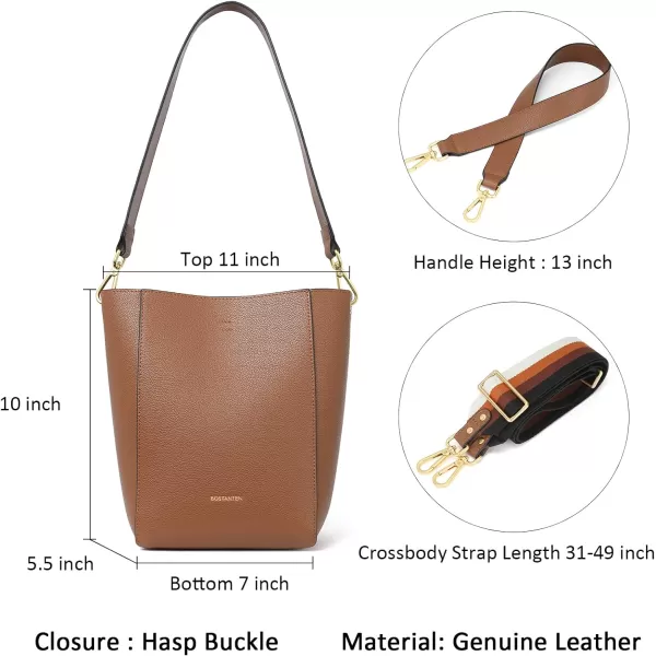 BOSTANTEN Women's Leather Designer Handbags Tote Purses Shoulder Bucket Bags