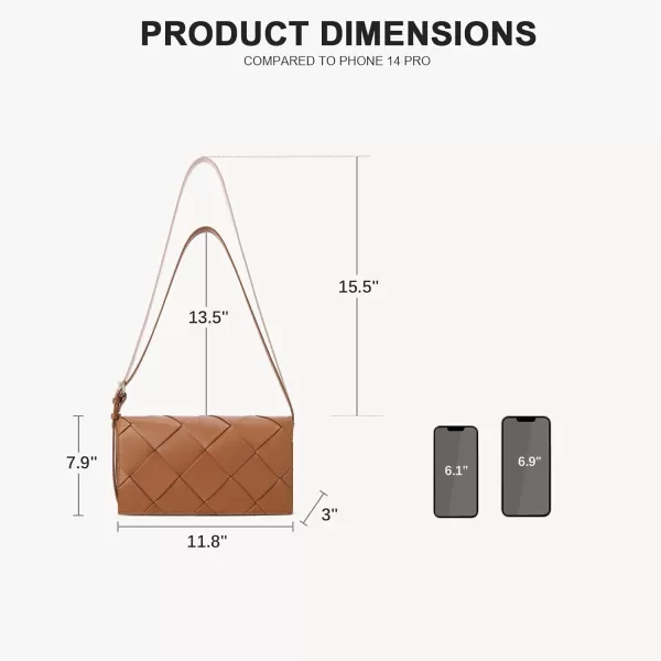 BOSTANTEN Woven Purses for Women Trendy Vegan Leather Crossbody Bag Designer Shoulder Handbags with Adjustable Shoulder Strap
