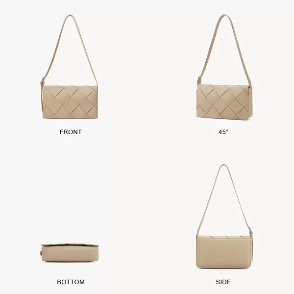 BOSTANTEN Woven Purses for Women Trendy Vegan Leather Crossbody Bag Designer Shoulder Handbags with Adjustable Shoulder Strap