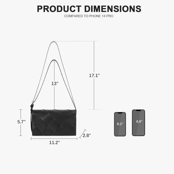 BOSTANTEN Woven Purses for Women Trendy Vegan Leather Crossbody Bag Designer Shoulder Handbags with Adjustable Shoulder Strap