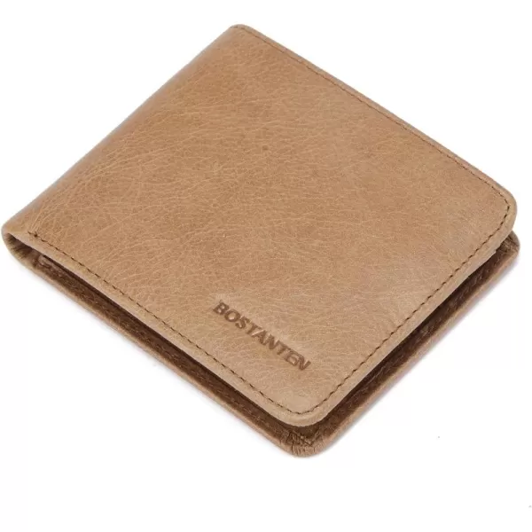 BOSTANTEN Genuine Leather Wallets for Men Bifold RFID Blocking Wallet with 2 ID Window)