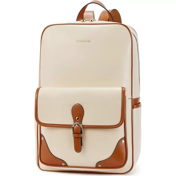 BOSTANTEN Leather Laptop Backpack for Women Large Capacity 15.6 inch Computer Bag Casual College Daypack Travel Bag Black