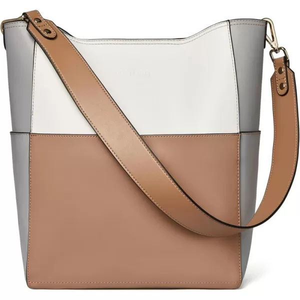 BOSTANTEN Women's Leather Designer Handbags Tote Purses Shoulder Bucket Bags