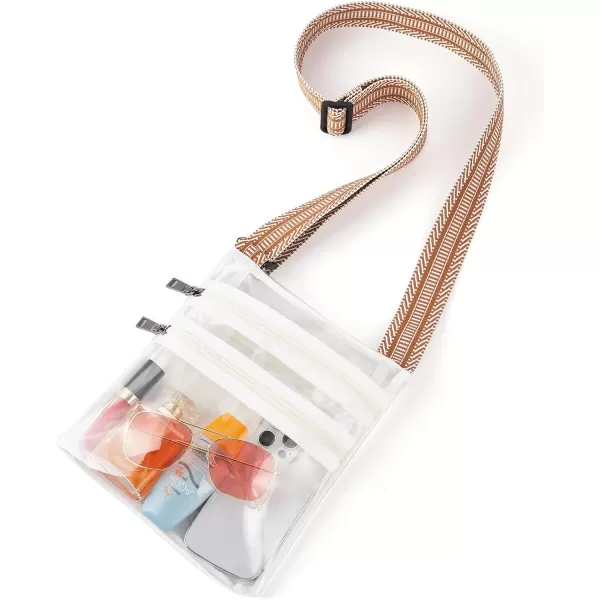BOSTANTEN Clear Bag for Stadium Events Crossbody Bags Stadium Approved Concert Shoulder Purse with Adjustable Guitar Strap