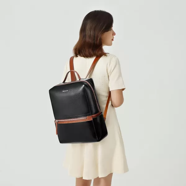 BOSTANTEN Genuine Leather Backpack Purse for Women Fashion Backpack Casual College Shoulder Bag Travel Backpack