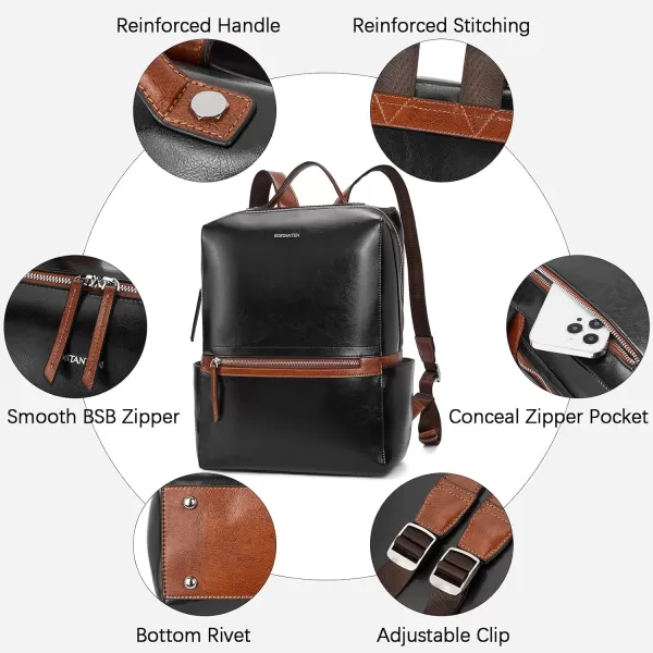 BOSTANTEN Genuine Leather Backpack Purse for Women Fashion Backpack Casual College Shoulder Bag Travel Backpack