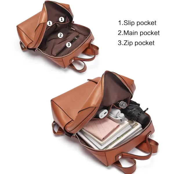 BOSTANTEN Genuine Leather Backpack Purse for Women Fashion Backpack Casual College Shoulder Bag Travel Backpack
