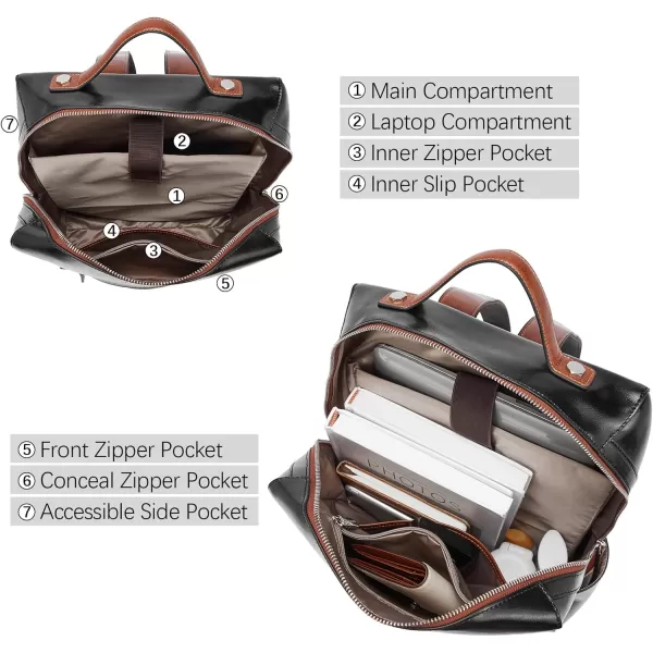 BOSTANTEN Genuine Leather Backpack Purse for Women Fashion Backpack Casual College Shoulder Bag Travel Backpack